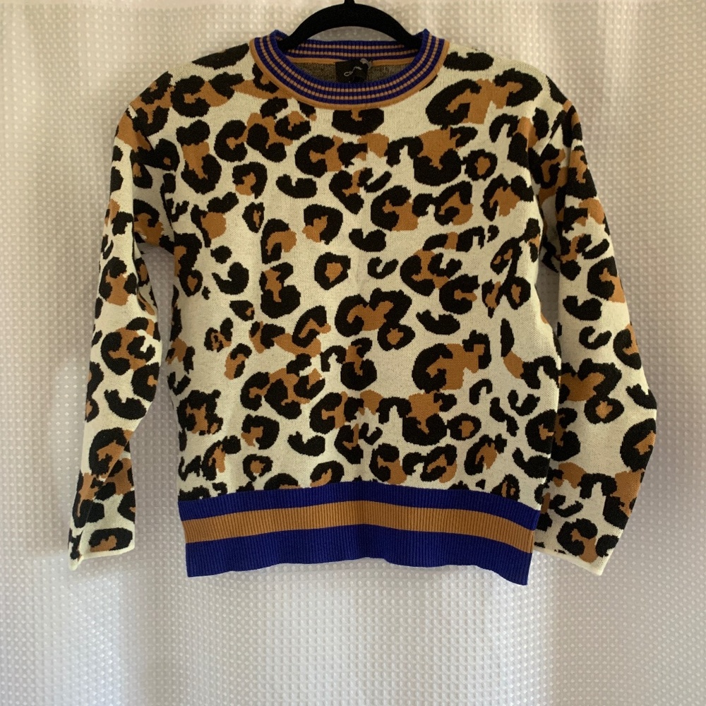 Cliche’ Leopard Wool Blend Sweatshirt Size Small